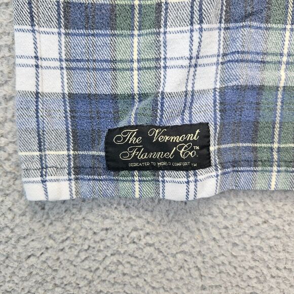 The Vermont Flannel‎ Co Sweatshirt Mens Size Large Blue Plaid Crewneck Pullover - Picture 3 of 9